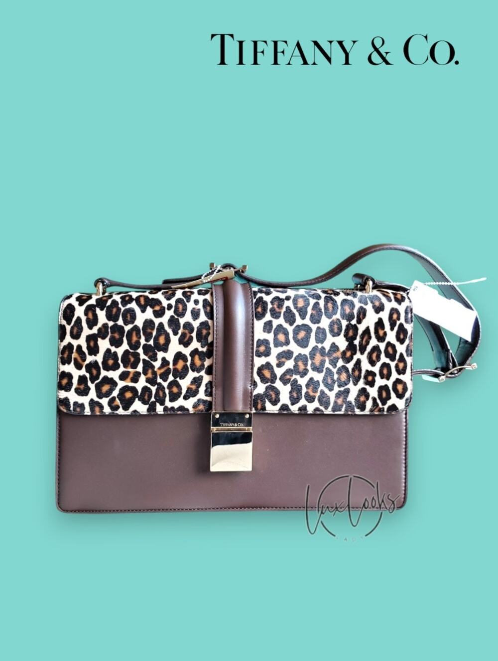 Limited Edition NIB Tiffany & Co. Leopard Print Leather Satchel Brown Haircalf